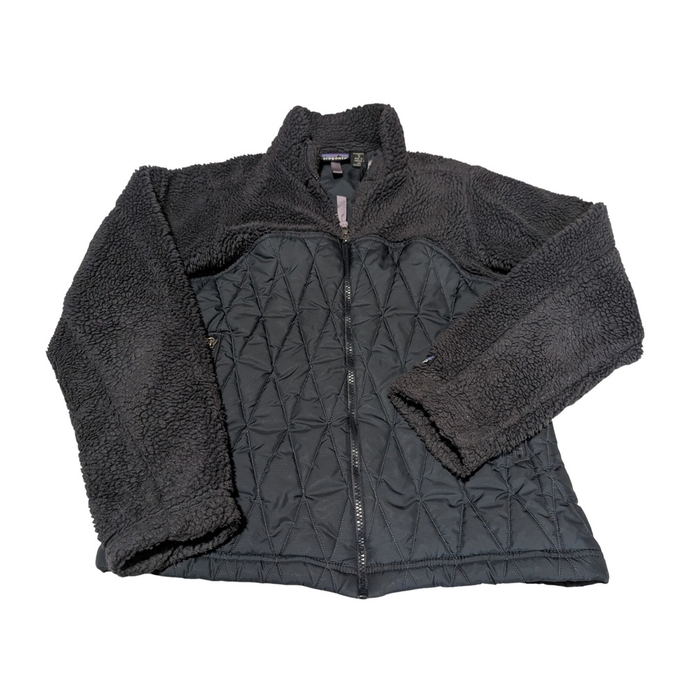 Patagonia Jacket Womens S Black Hybrid Quilted Fleece Fullā Zip Mock Gorpcore